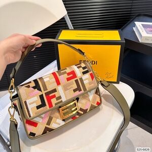 Fendi embroidered baguette bag